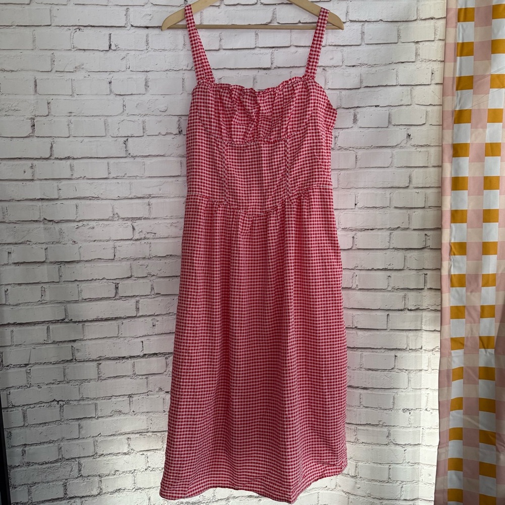 Wild Fable Red and White‎ Gingham Milkmaid Dress